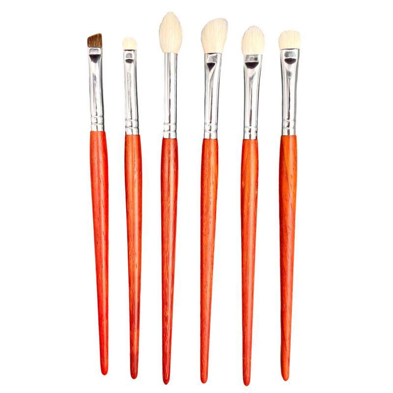 

Набор кистей для макияжа из сандалового дерева от мисс Го: Кисти для теней из ворса животных, для растушевки, детализации, складки века, тени для носа, бровей и три кисти для теней. Raccoon Hair Brow Brush белый