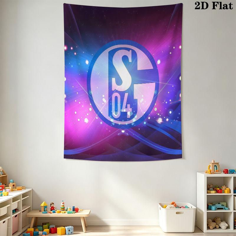 FC Schalke 04 logo  Wall Hanging Printed Fabric Blanket Decorative Tapestries for Bedroom Living Room Home Decor