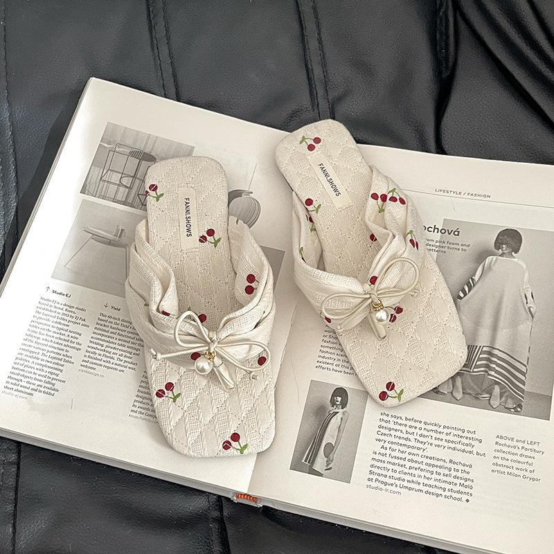 

2025 весна та літо нова мода шльопанці для вулиці корейська версія нішевий бант повсякденні сандалі пляжний стиль для відпустки 40 бежевий