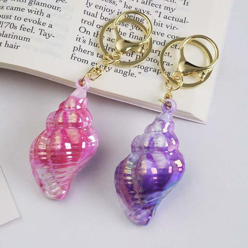 Trend New Acrylic Conch Fashion for Women Girl Colorful Shell Delicate Jewelry Gift Deco Bag Car Key Pendants Bag Charm