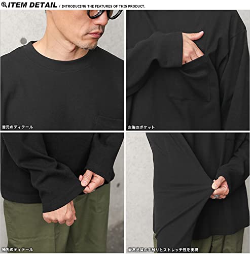 Avirex DAILY Langarm Locker geschnittenes T-Shirt, Herren Größe L, 009 SCHWARZ (6113494)