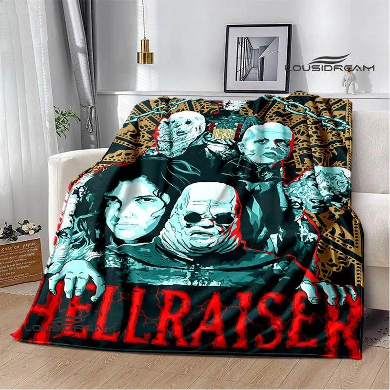 hellraiser horror print blanket picnic blanket thin blanket flannel soft and comfortable home travel bed blanket birthday gift