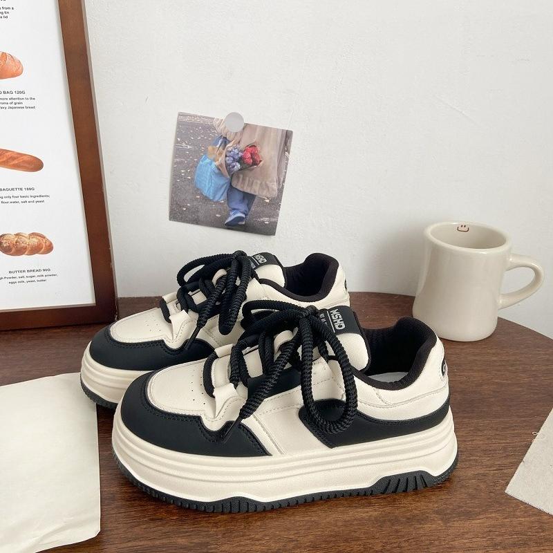 Thick-soled Shoes, Women's Muffin, Niche Bread Shoes, Round-toed Board Shoes