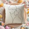 A Simple Black And White Love Story Pillow Case Sofa Living Room Bedroom Headboard Backrest Cushion Square Cushion