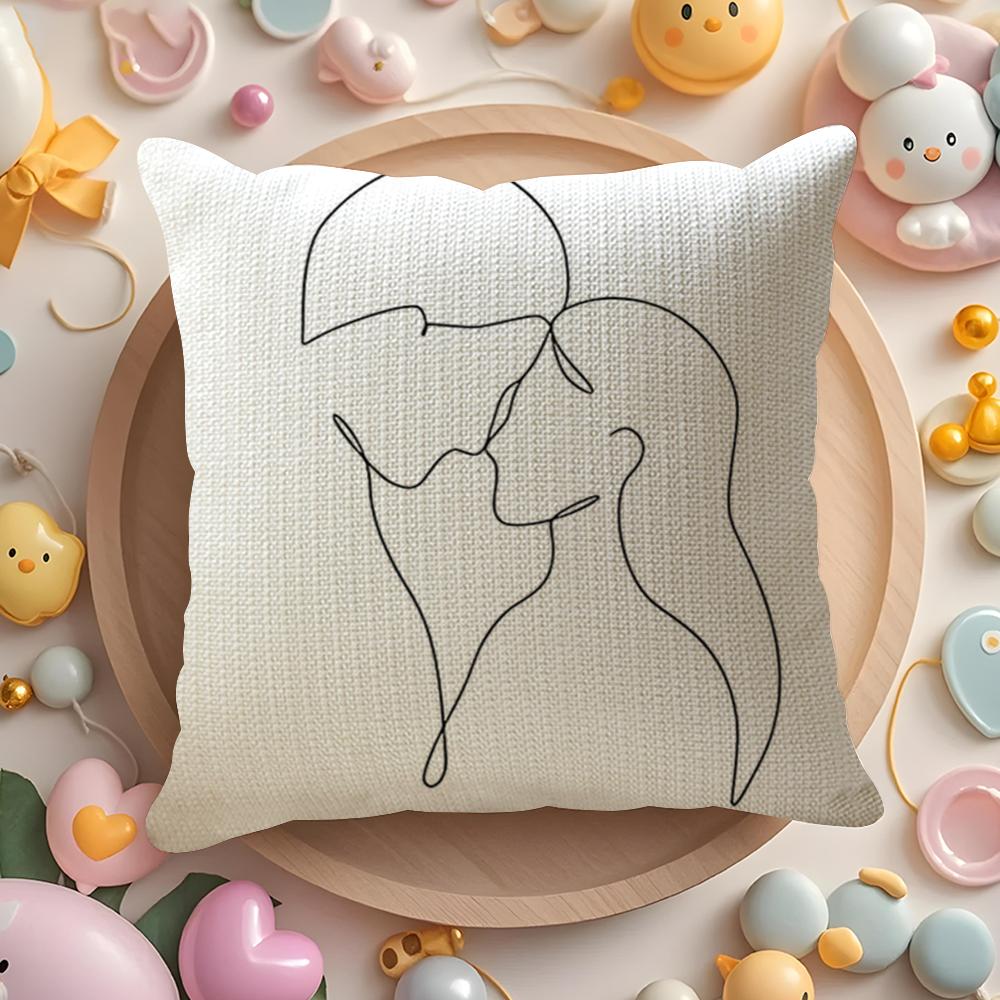 A Simple Black And White Love Story Pillow Case Sofa Living Room Bedroom Headboard Backrest Cushion Square Cushion