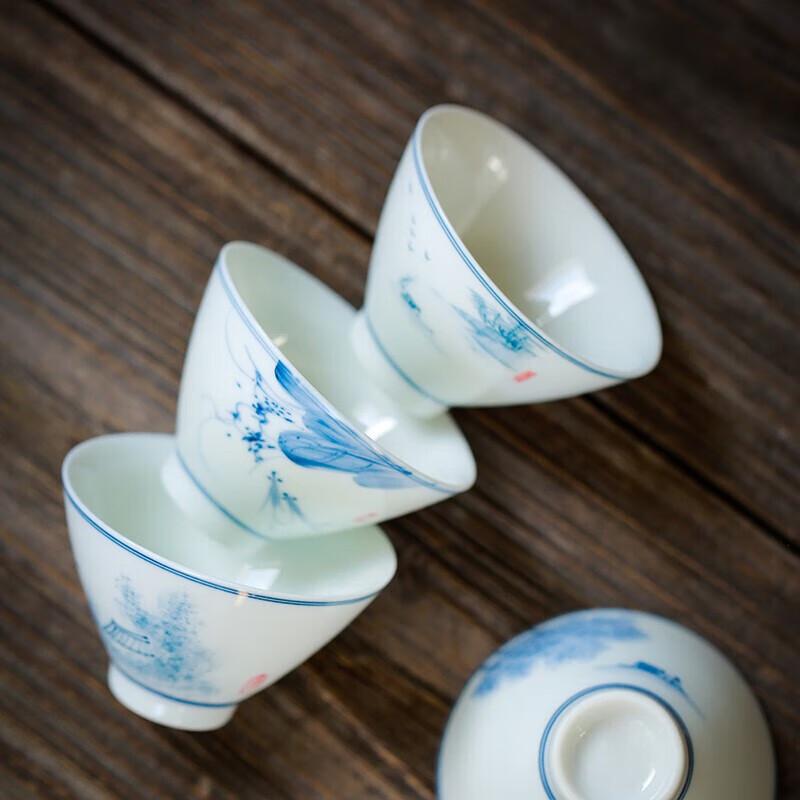 Hand-painted Ceramic Teacup Set