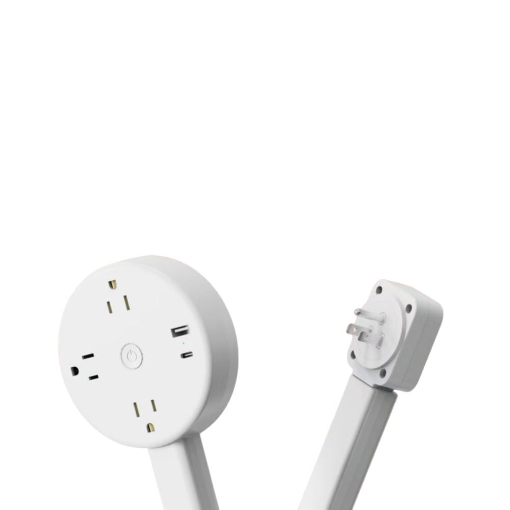 Flat Plug Power Outlets Extender Adjustable Length Wall Outlet Expander  Behind Desk