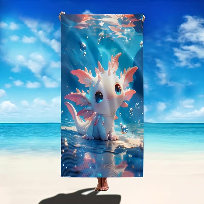 

Adorable Axolotl Beach Towel, Ultra-Absorbent Quick-Dry Microfiber for Camping Swimming Beach W30*H60(CM)