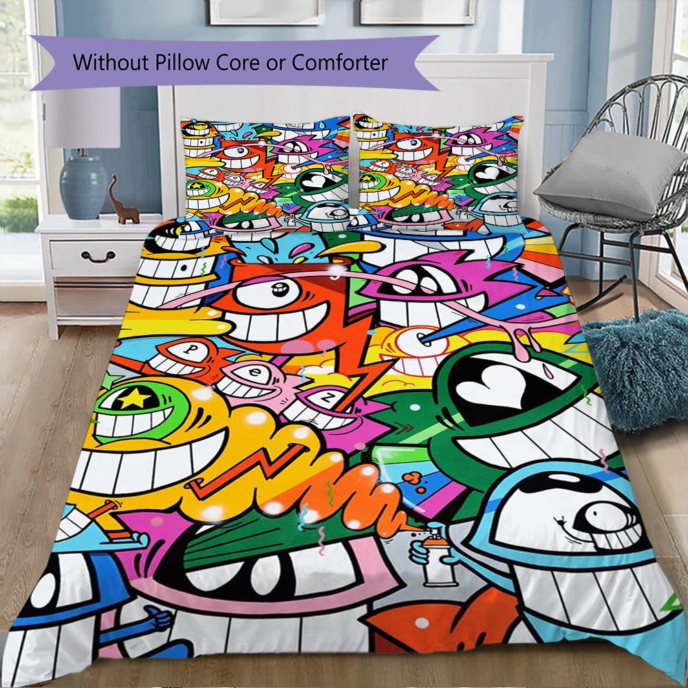 One-eyed Monster Pattern Bedding,Quilt Set Quilt Cover Pillowcase Home Birthday Gift (1*duvet Cover+2*pillowcase,without core)ZSJT0917334