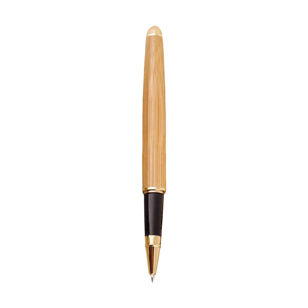 Retro Bamboo Wood Signature Fountain Pen Gift Set with Laser Logo