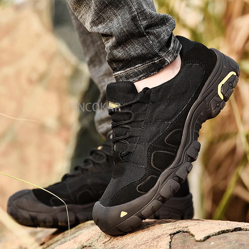 Cloth faced outdoor hiking shoes, men's anti-skid and wear-resistant hiking shoes, breathable sports, leisure and tourism shoes