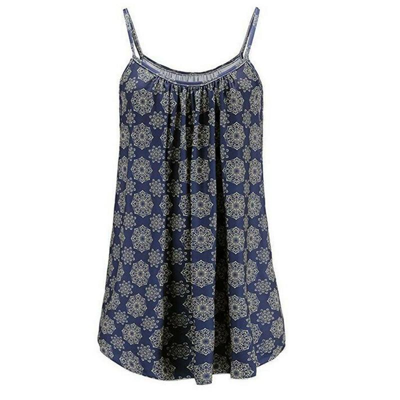 Elegant Women's Summer Strappy Tops Cami Dress In Floral Print For Beach Outings