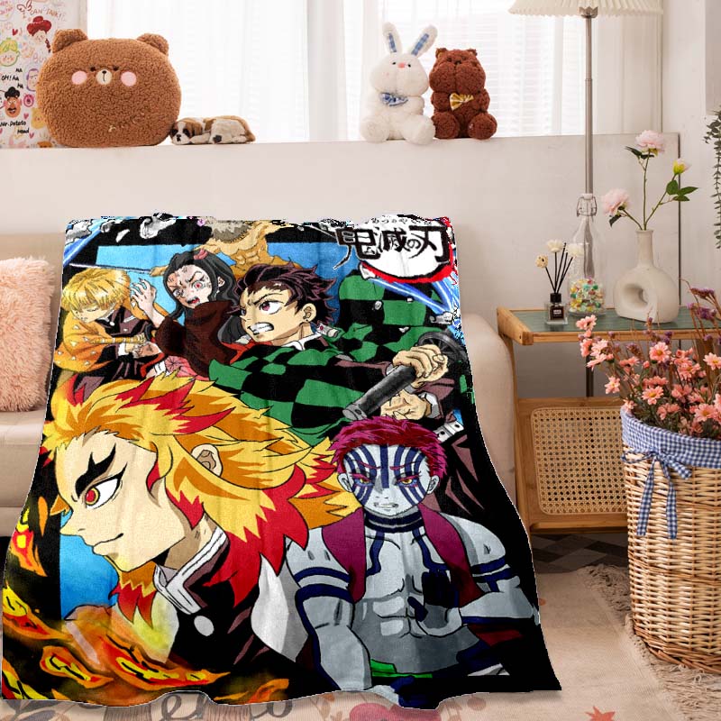 

The Anime-themed Kimetsu No Yaiba Blanket Is Perfect for Naps, Sofas, Living Rooms, Offices, Bedrooms, and Other Similar Spaces. 130x150cm