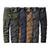 Men's Fashion Pants Casual Cotton Solid Color Cargo Pants Men's Outdoor Hiking Trousers Multi-pocket Work Pants