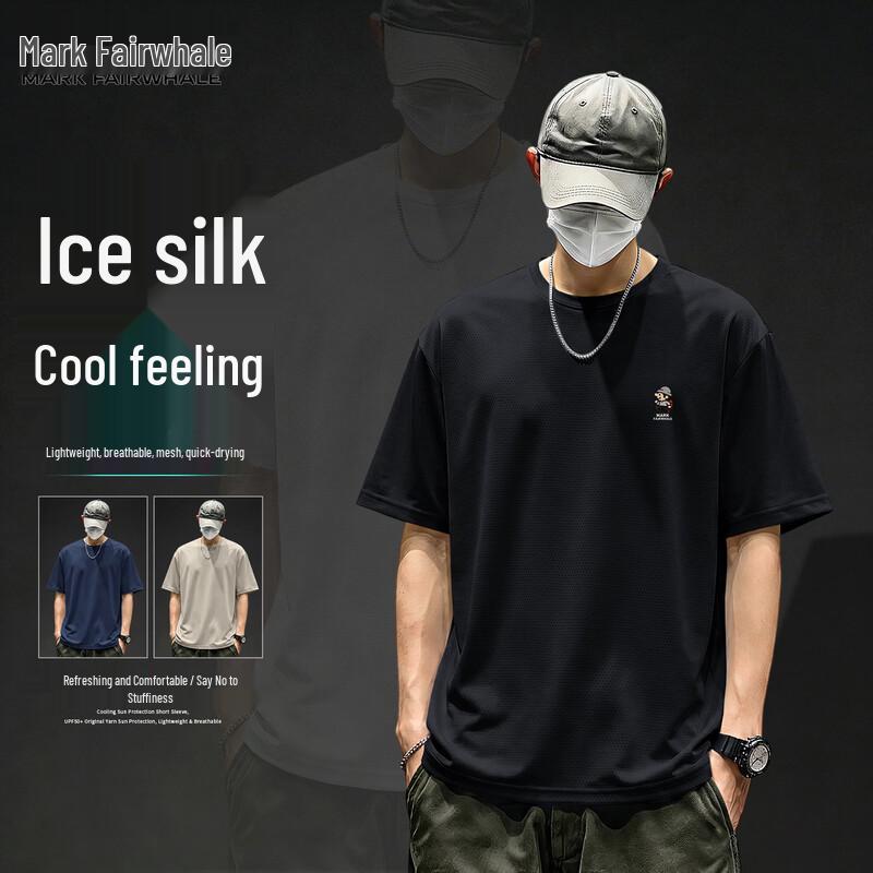 Mark Fairwhale Men s Summer Ice Silk Short Sleeve T-Shirt M