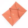 Excellent HERMES Card Case Calvi Orange Epsom Leather Women Used
