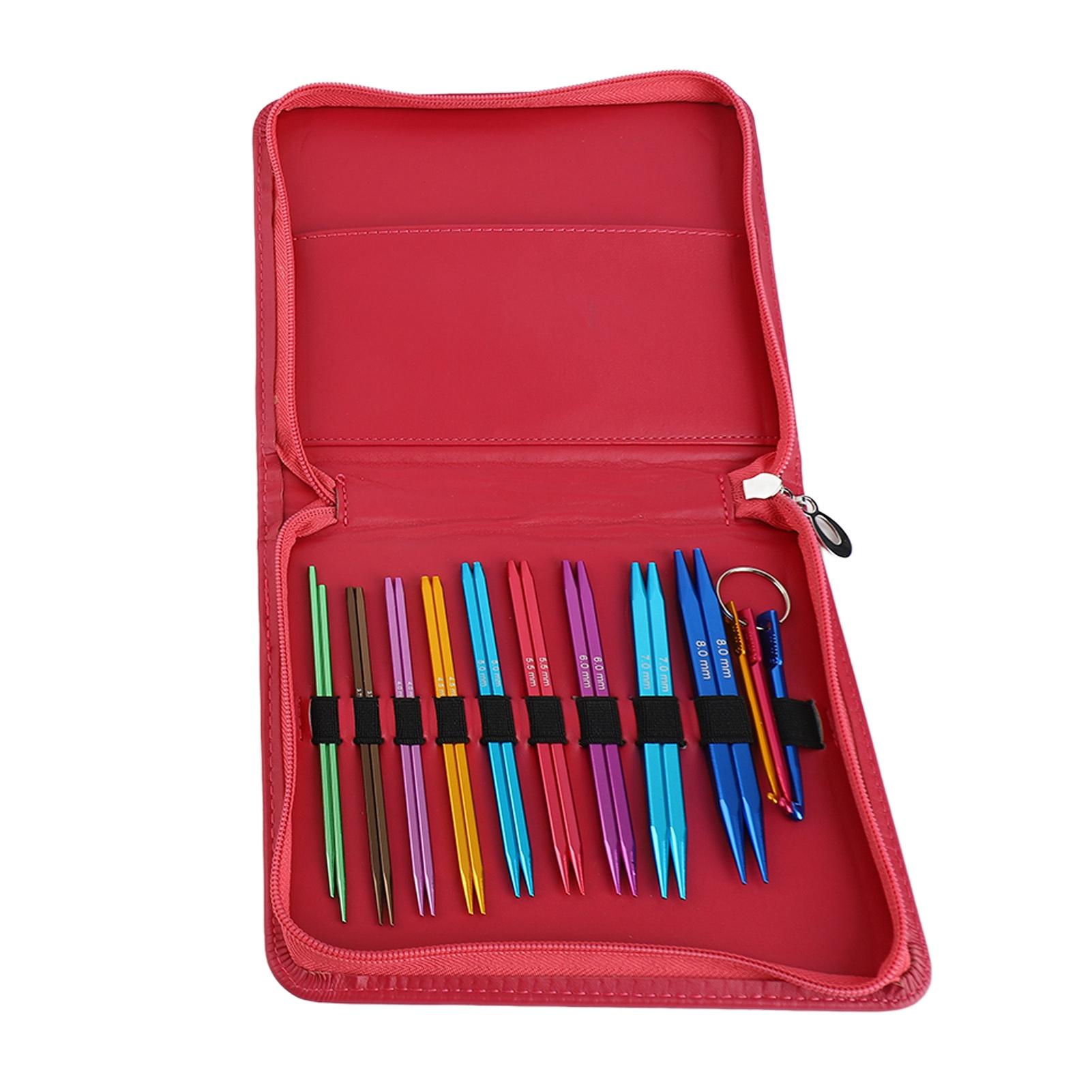 

Набор из 9 пар круговых спиц 3,5‑8 мм, цветные квадратные алюминиевые круговые спицы