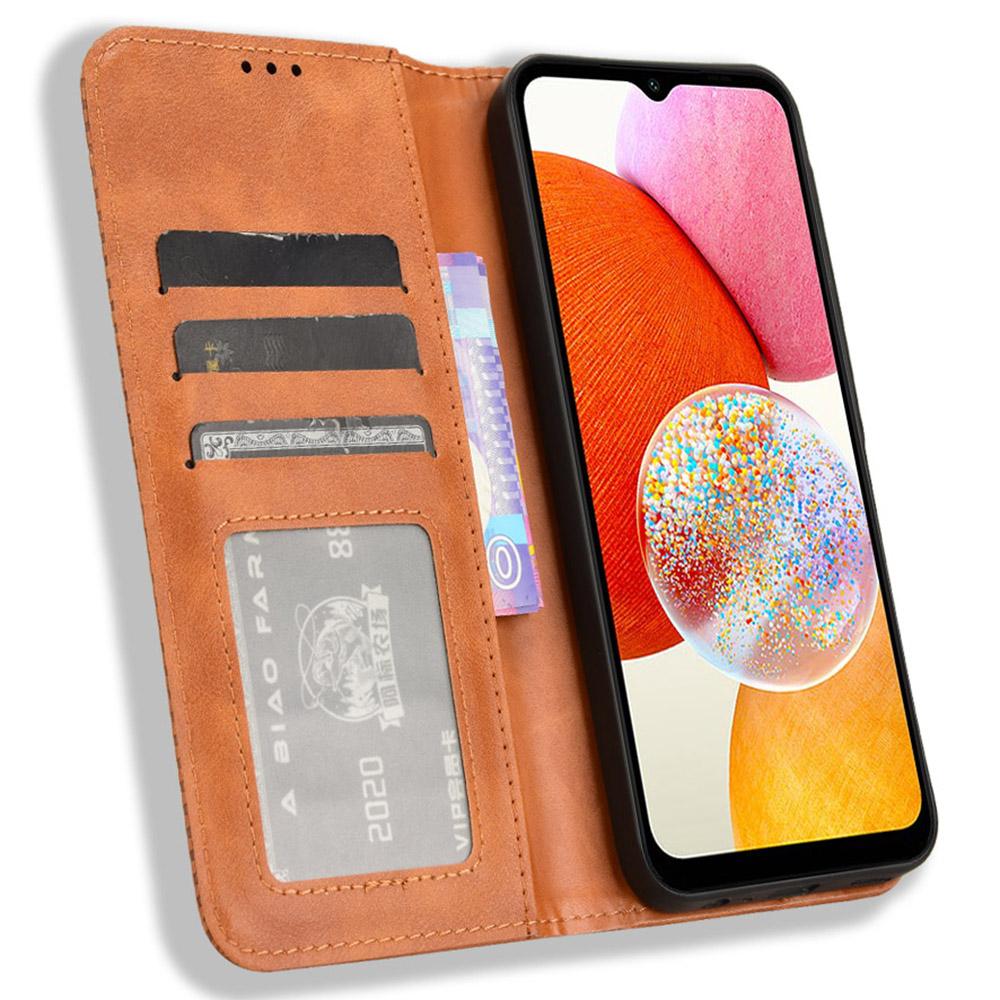 For Samsung Galaxy A15 5G Leather Case Retro Phone Cover with Wallet Stand