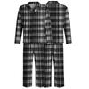 Herren-Karos-Pyjama-Set mit Hemd mit Knopfleiste und Reverskragen und entspannter Passform mit geradem Bein - Zweiteilige Nachtwäsche