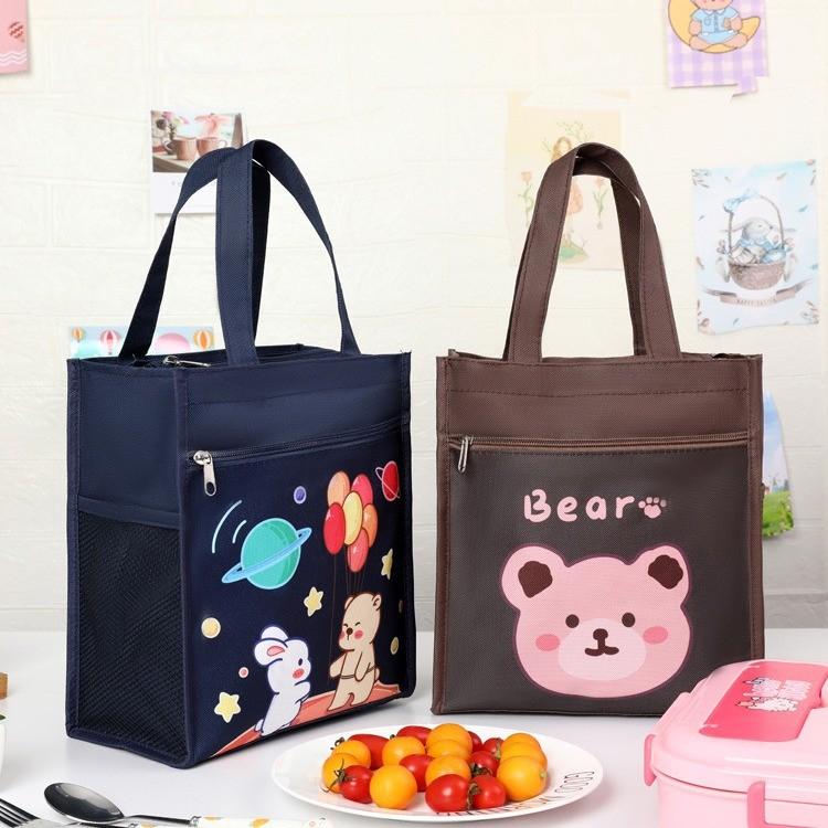 Cartoon Lunch Box For Kids Oxford Fabric Bento Bag For Elementary School Students