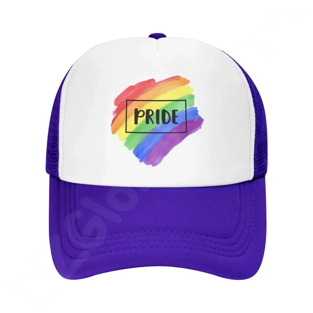 Regenbogen-LGBT-Pride-Baseballkappe für Damen, Vintage-Baumwolle, gewaschen, Distressed, verstellbare Papa-Mütze, lässige Trucker-Mütze für Erwachsene