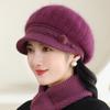 Women's Knitted Hat for Fall Winter - Lightweight Elastic Fit Warm Hat, Solid Color Short Brim Hat