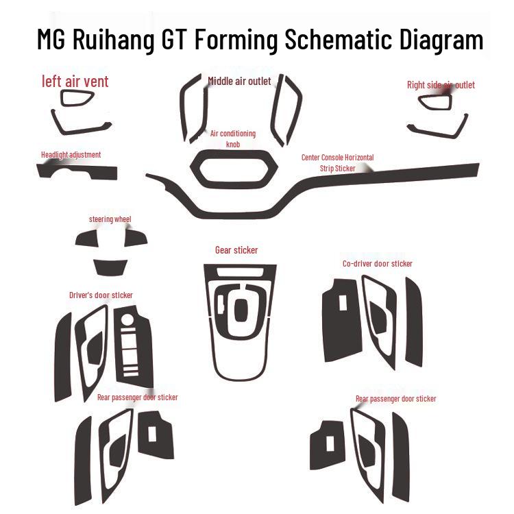 MG Ruihang GT Car Interior Stickers Console & Gear Shift Decoration Wrap 15-16