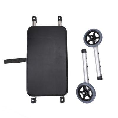 Walker Rest Seat Wheels Replacement Soft Padded Black Cushion Heavy Duty 8 Adjustable Heights Walker Seat Alloy Wheels