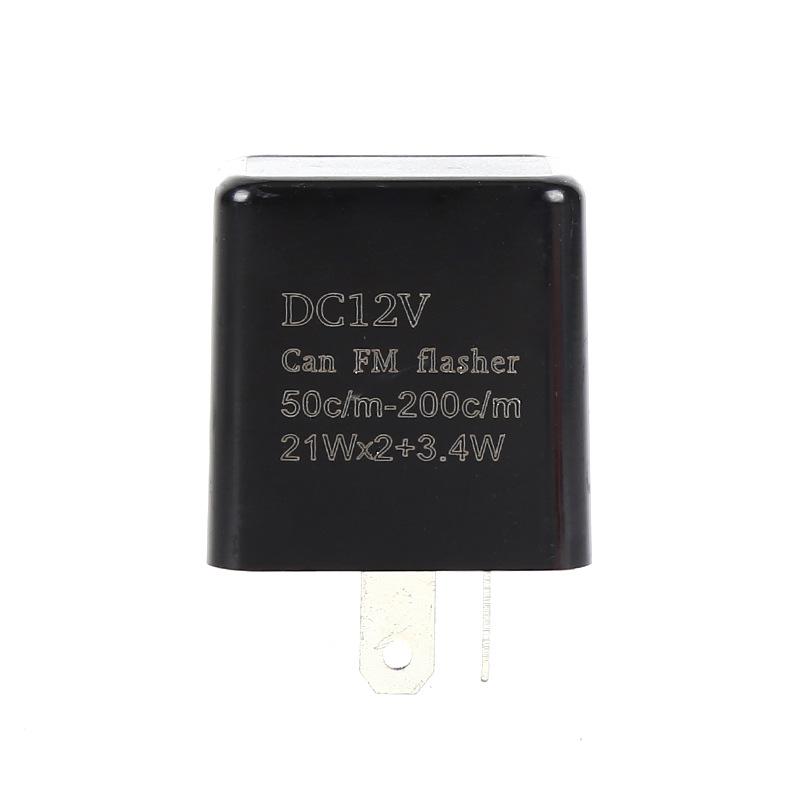 Universal 12V Motorcycle LED Flasher with Adjustable Frequency, Two-Pin
