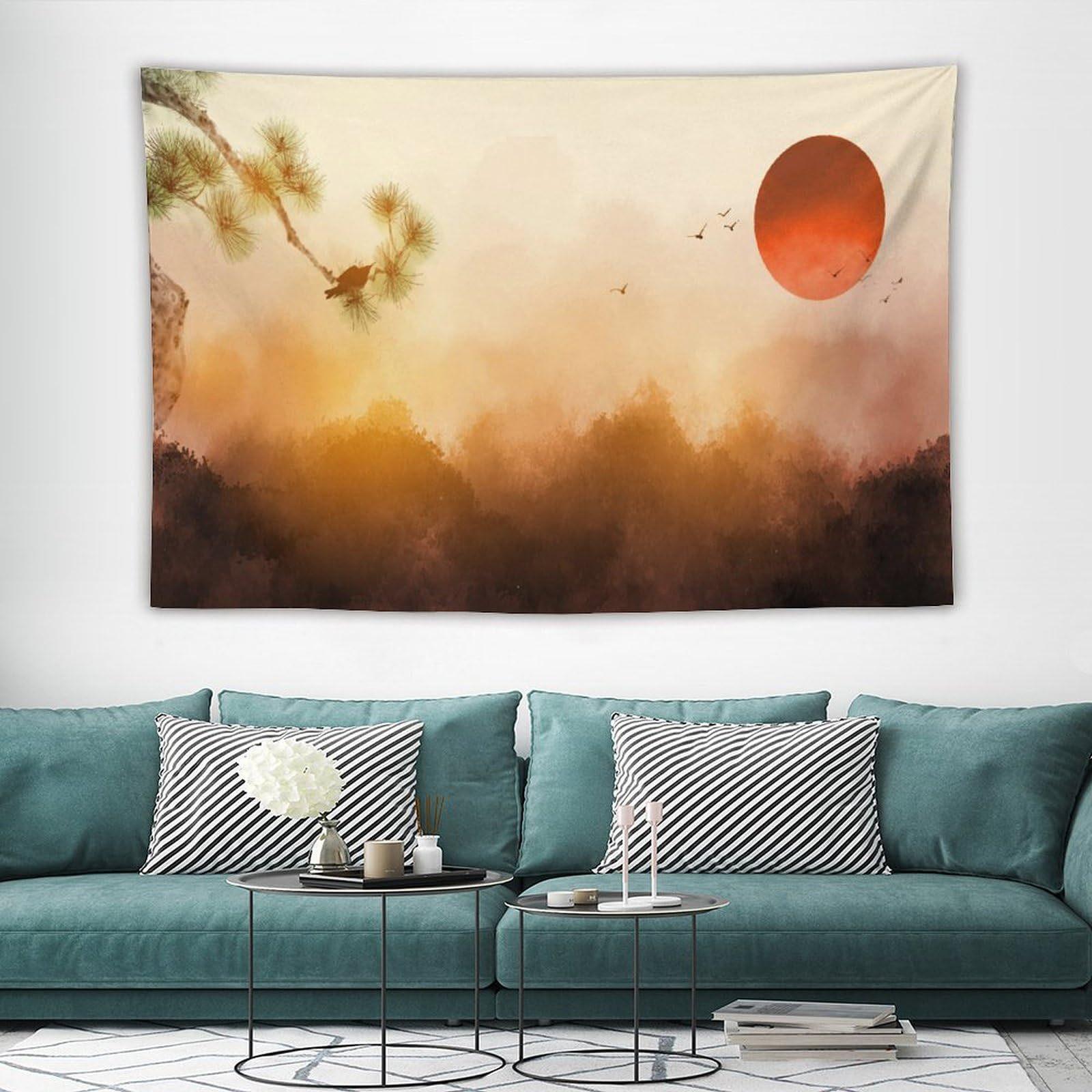 Aurora Snow Mountain Sunset Tapestry 75x100