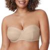 Large Size Women's Strapless Bra Plus Size Steel Rim Convertible Padded Rose White Beige Underwear