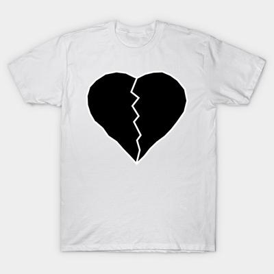 T Shirt Women Black Heart T Shirt Harajuku Print Kawaii Tshirt Summer Short Sleeve Female T-Shirt Top Tee