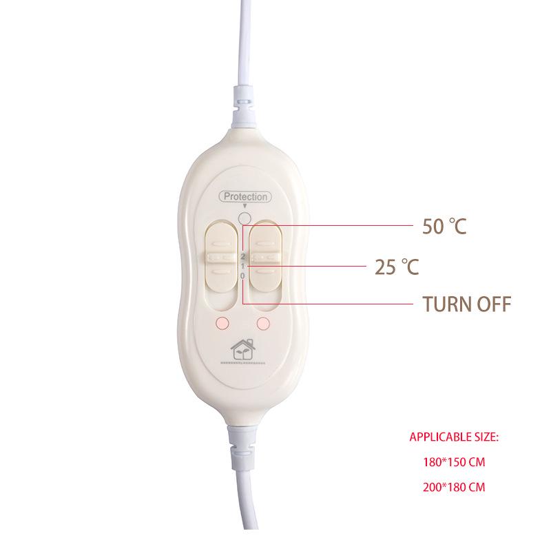EU/UK Electric Heated Blanket - Single/Double Mattress Heating Pad (CE/ECM/LVD Certified)