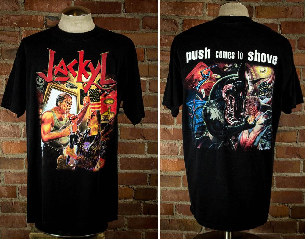 Vintage 1994 Jackyl When Push Comes To Shove Black Concert T Shirt Unisex XL