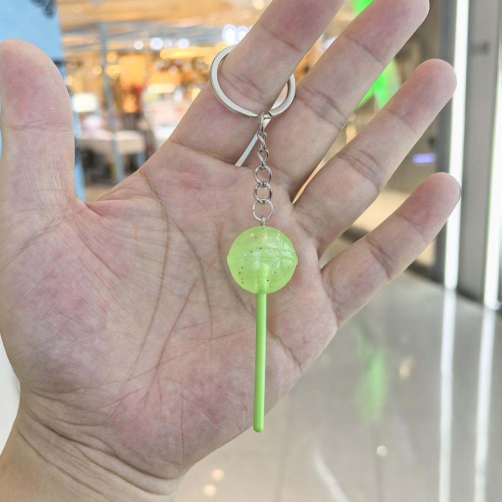 Simulation Lollipop Keychain Candy Pendant Transparent Resin Diy Accessories Couple Family Keychain Pendant