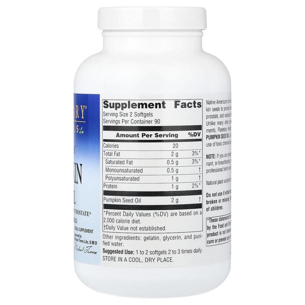 Planetary Herbals, Full Spectrum™ Pumpkin Seed Oil, 1,000 mg, 180 Softgels
