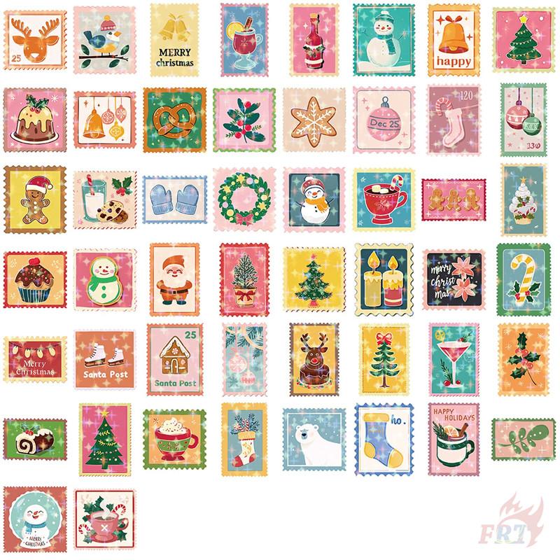 50Pcs/Set Pink Christmas Stamp Series 02 Stickers DIY Fashion Waterproof Doodle Decals Stickers