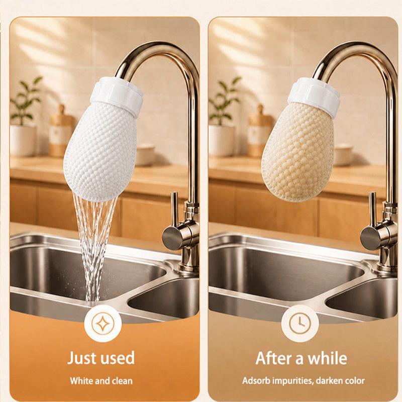 Einweg-Wasserhahnfilter Baumwolle Verdickter Filterbaumwollbeutel Wasserhahn Spritzschutz Wasserfilter Sediment Rost Verunreinigungen