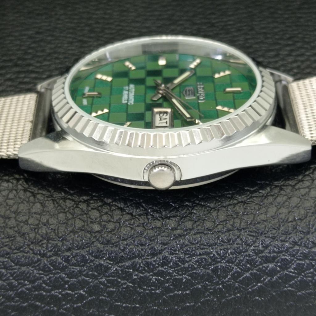 REFURBISHED JAPAN MADE SEIKO 5 AUTOMATIC MENS WATCH GREEN DIAL CUSTOM a440004-2 QV90-a440004