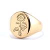 Stainless steel sunflower polished unisex ring