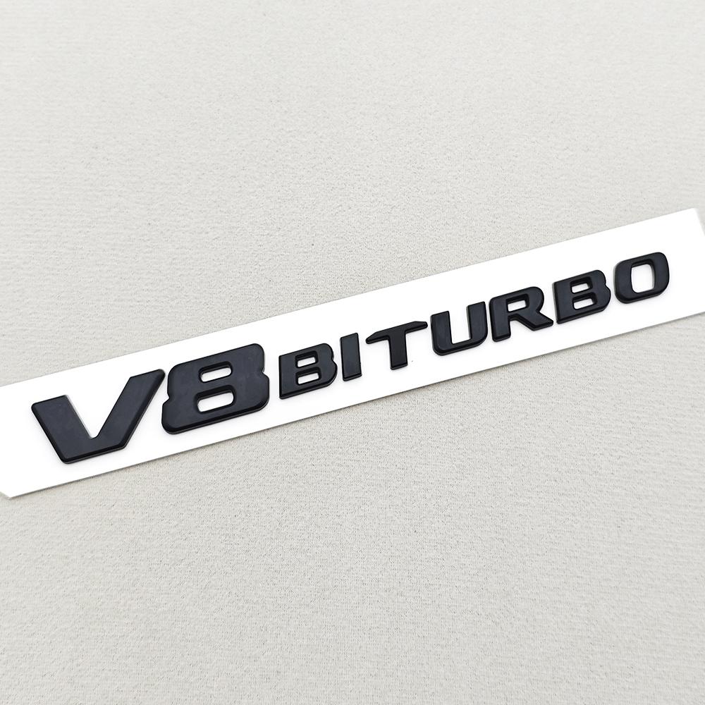 3D ABS Car Sticker V8 BITURBO Logo Emblem Trunk Fender Badge Decal For Mercedes-Benz AMG W218 C63S C63 E63 S63 CLS63 Accessories