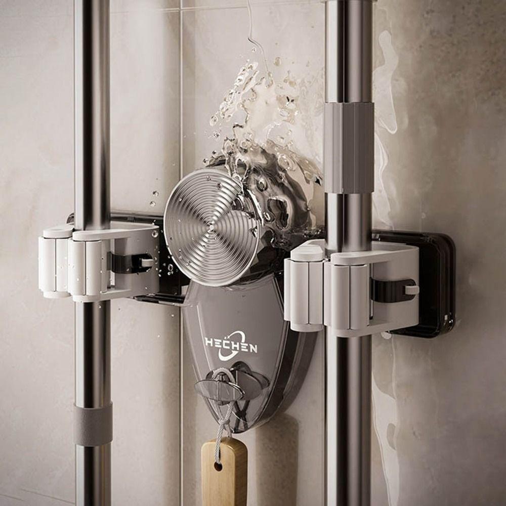 Waterproof Mop Clip Rack Wall Hanging Broom Mop Holder Multifunctional Broom Storage Rack  for Home