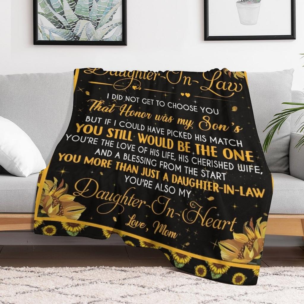 To My Daughter In Law Throw Blanket Fluffy Cozy Throw Blanket for Home Decor
