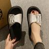 Fashion 2025 Summer New Woman Round Flat Shoes Comfort Thick Bottom Women Slippers Simple Versatile Women's Sandals Sandalias De Mujer