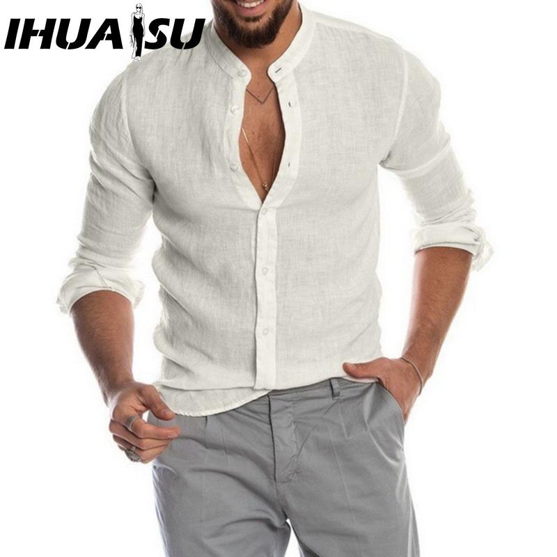 IHUASU Bavlněné tričko s dlouhým rukávem Pánská móda Volné tričko S potiskem Soucitné tričko