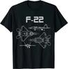 F22 Fighter Plane Warbird Blueprint Schematics Diagram TShirt Short Sleeve Casual 100 Cotton ONeck Summer Tees