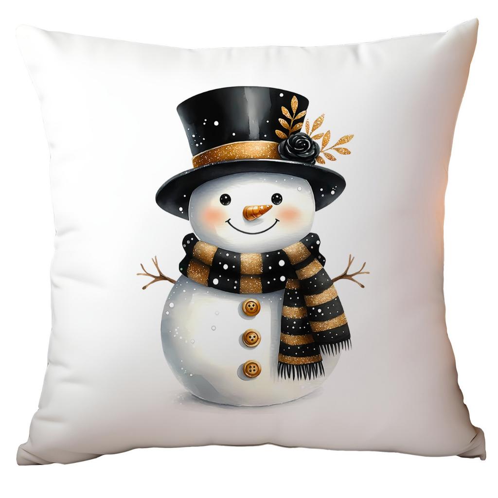 New Christmas Pillowcase High-end Light Luxury Black Gold Color Printing Home Cushion Pillowcase