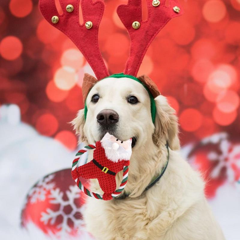 Dog Squeak Toys Dog Santa Toy Cute Puppy Chewers Doll For Small Medium Breed Outdoor Play Senior Pet