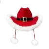 Christmas Party Cowboy Hat Comfortable Costume Accessories Headgear Wide Brim Women Cowgirl Hat Plush Ball Strings Western Hats