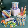Mosaic DIY Pen Holder Kit: Creative Educational Craft for Kids' Birthday or Holiday.
